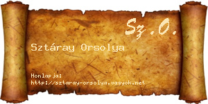 Sztáray Orsolya névjegykártya